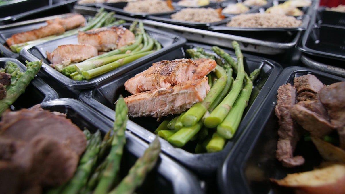 Meal prep containers with balanced macros